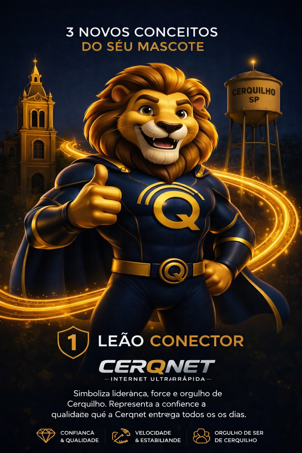 Mascote CERQNET - Leão Conector